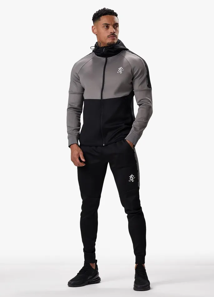 Gym King Tracksuits Men Taped Core Plus Tracksuit 8211 BlackSteel