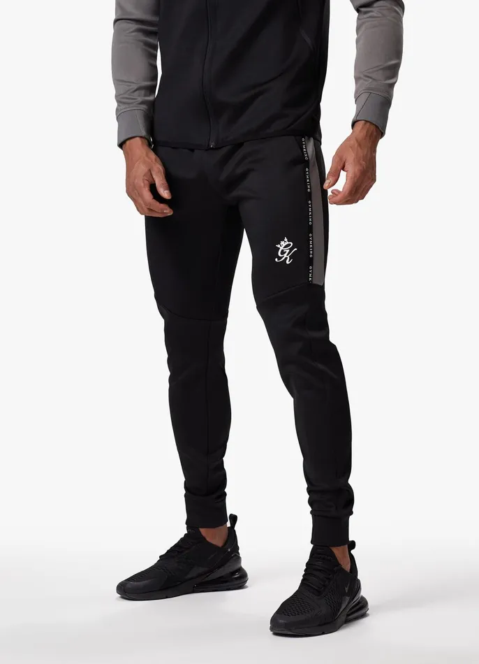 Gym King Tracksuits Men Taped Core Plus Tracksuit 8211 BlackSteel