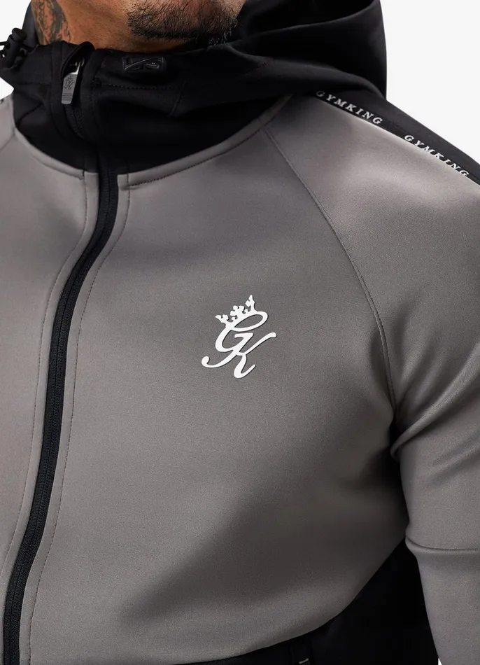 Gym King Tracksuits Men Taped Core Plus Tracksuit 8211 BlackSteel