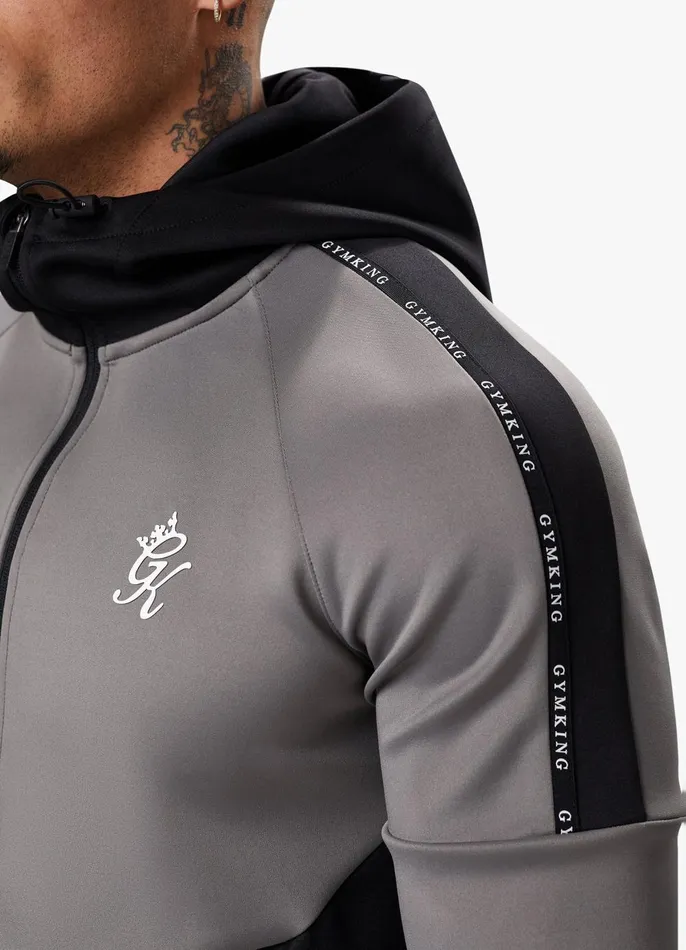 Gym King Tracksuits Men Taped Core Plus Tracksuit 8211 BlackSteel