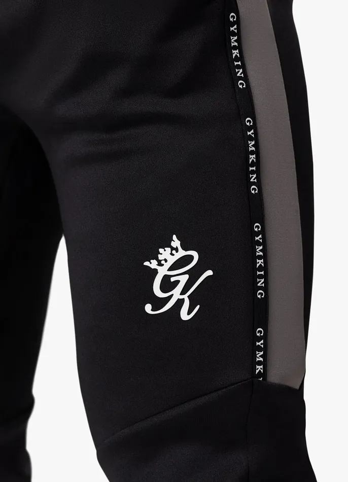 Gym King Tracksuits Men Taped Core Plus Tracksuit 8211 BlackSteel