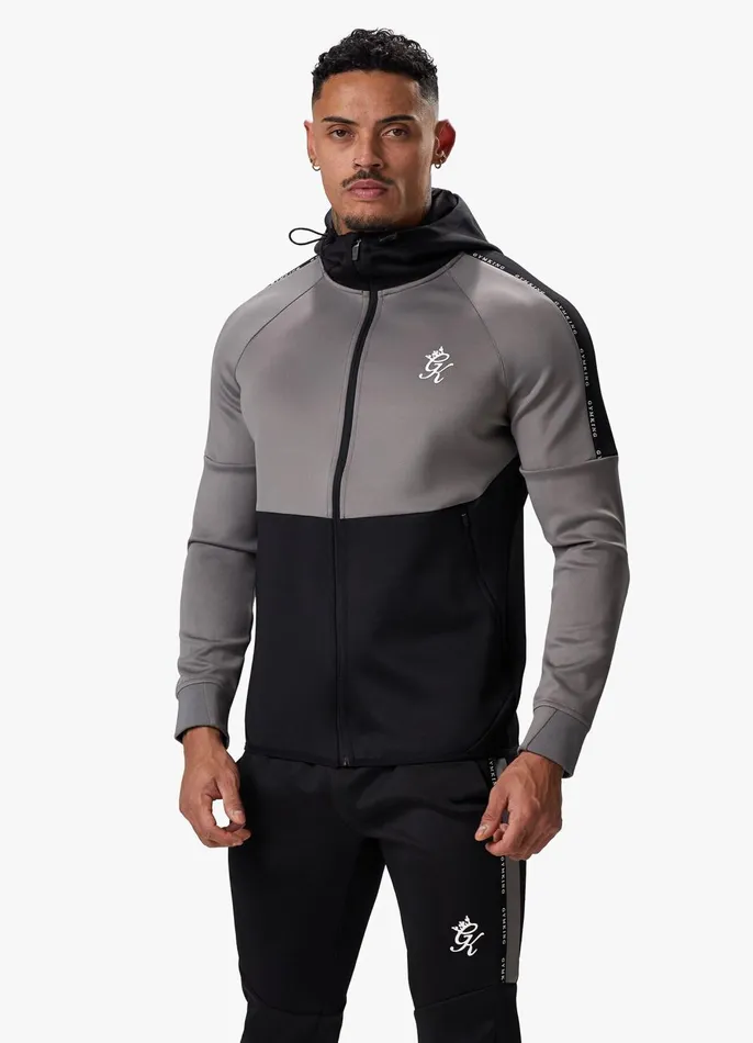 Gym King Tracksuits Men Taped Core Plus Tracksuit 8211 BlackSteel