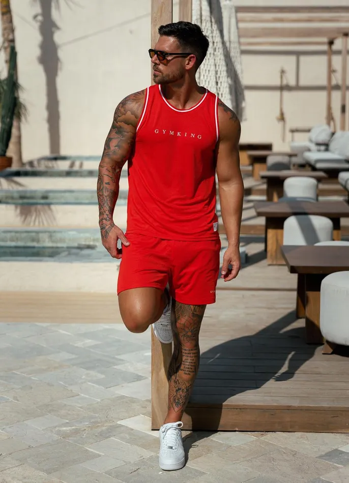 Gym King Twin Sets Men Brooklyn Mesh Short 8211 Chilli Red Gym King Twin Sets Men Brooklyn Mesh Short 8211 Chilli Red