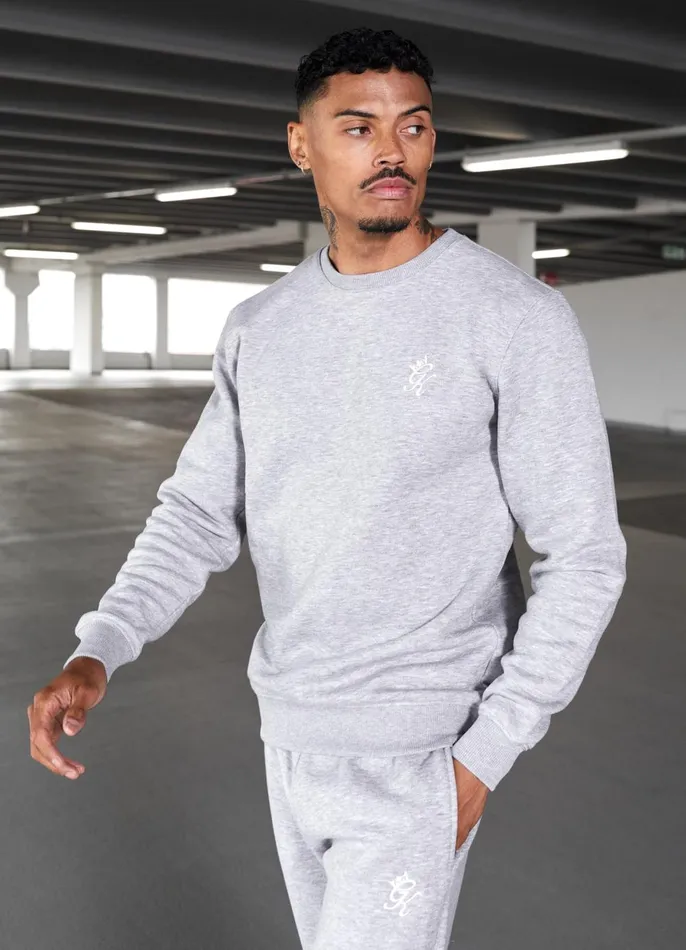 Gym King Twin Sets Men Fundamental Fleece Sweatshirt 8211 Grey Marl