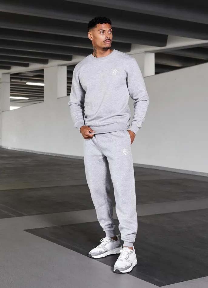 Gym King Twin Sets Men Fundamental Fleece Sweatshirt 8211 Grey Marl