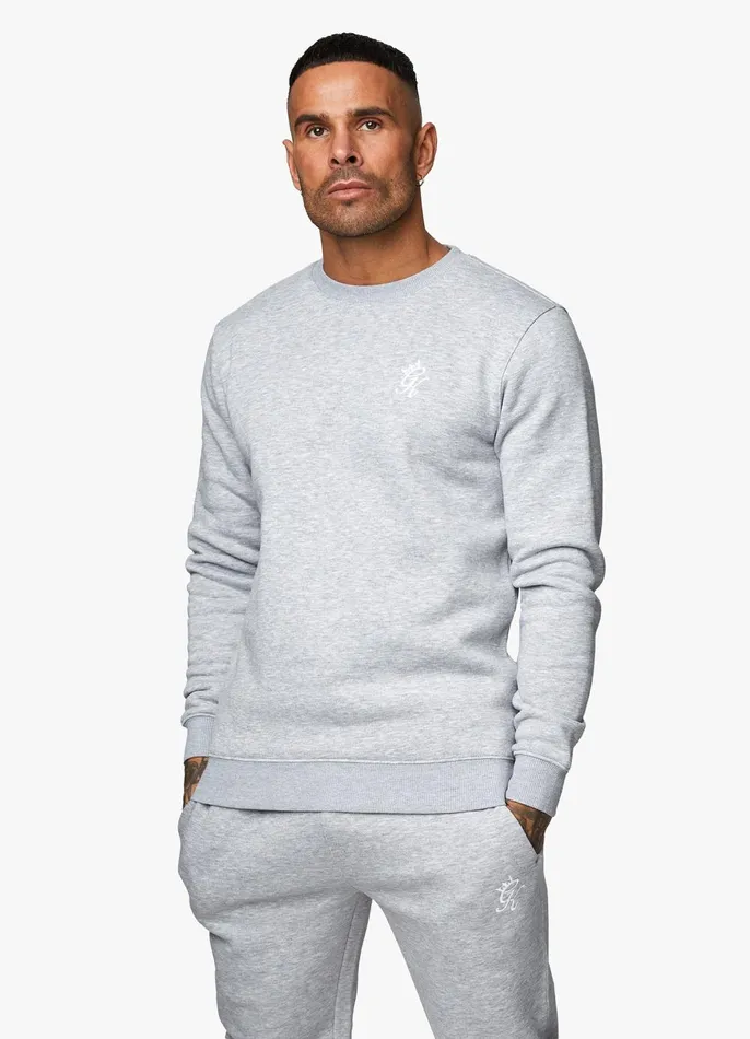 Gym King Twin Sets Men Fundamental Fleece Sweatshirt 8211 Grey Marl