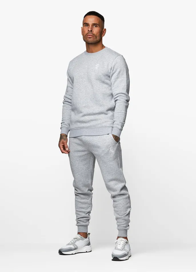 Gym King Twin Sets Men Fundamental Fleece Sweatshirt 8211 Grey Marl