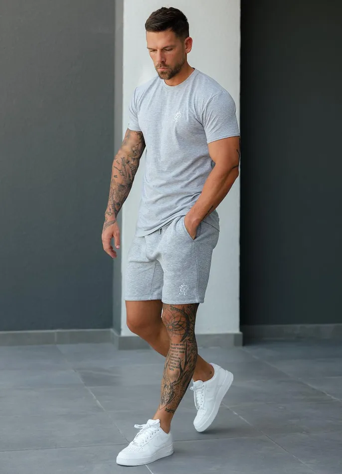 Gym King Twin Sets Men Fundamental Jersey Tee 8211 Grey Marl