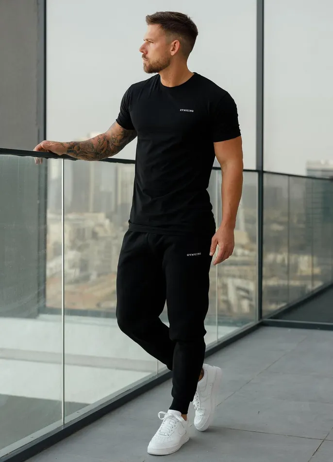 Gym King Twin Sets Men Linear Fundamental Jogger 8211 Black