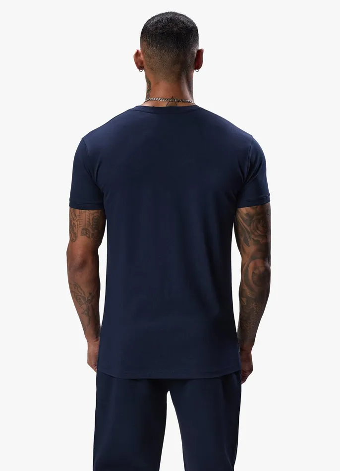 Gym King Twin Sets Men Linear Fundamental Tee 8211 Navy