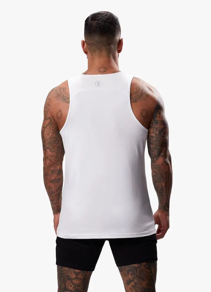 Gym King Vests Men Pro Jersey Vest 8211 White