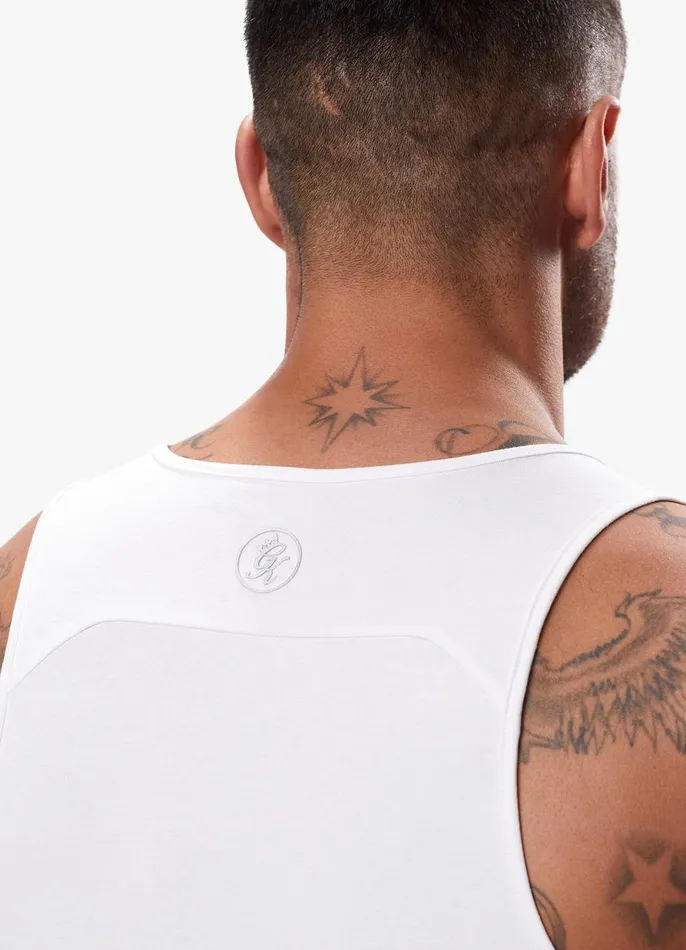Gym King Vests Men Pro Jersey Vest 8211 White