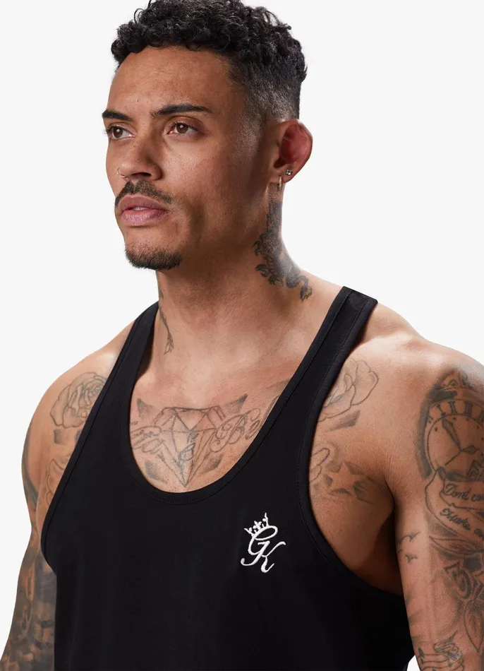 Gym King Vests Men Stringer Jersey Vest 8211 Black