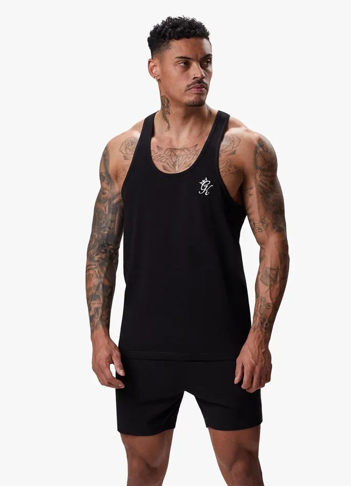 Gym King Vests Men Stringer Jersey Vest 8211 Black
