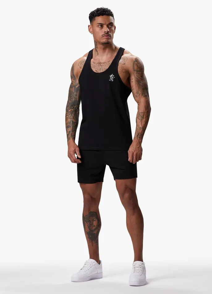 Gym King Vests Men Stringer Jersey Vest 8211 Black