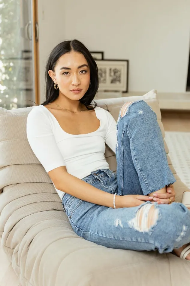 Hadlee Bodysuit In Ivory Ivory Women Bohme Tops