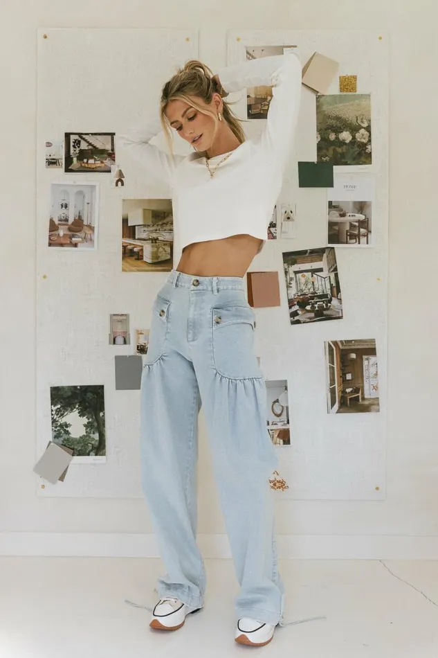 Hallie Top In Ivory Ivory Women Bohme Tees and Tanks
