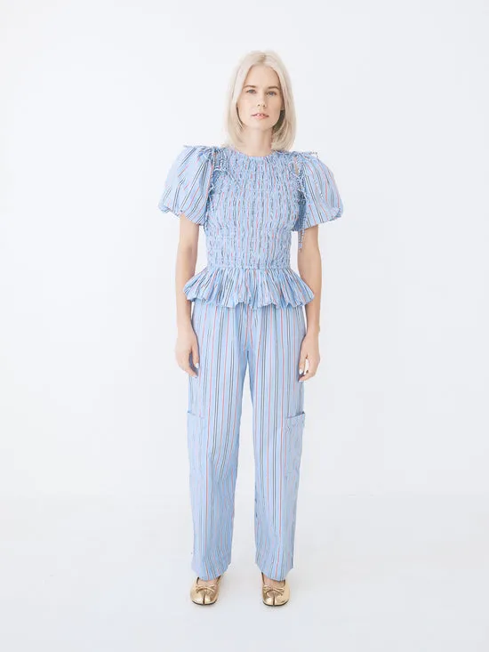 Harrison With Ties Pants Bold Blue Stripe Bottoms Lisa Says Gah Women