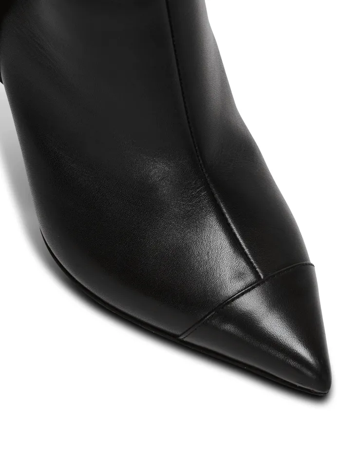 Heeled Calfskin Eva Ankle Boots Black Women Balmain Boots