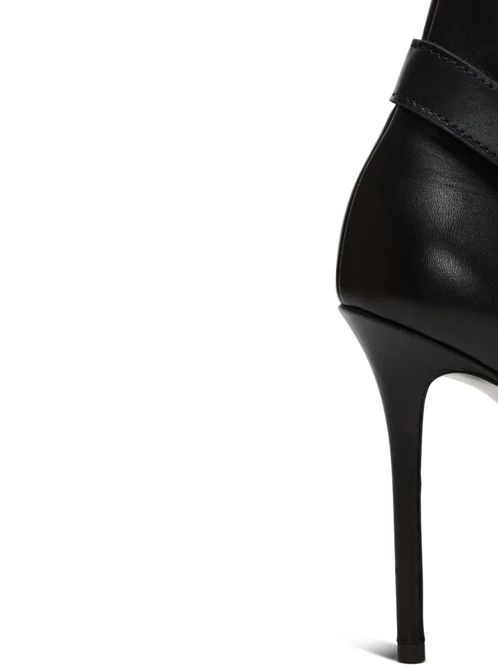 Heeled Calfskin Eva Ankle Boots Black Women Balmain Boots