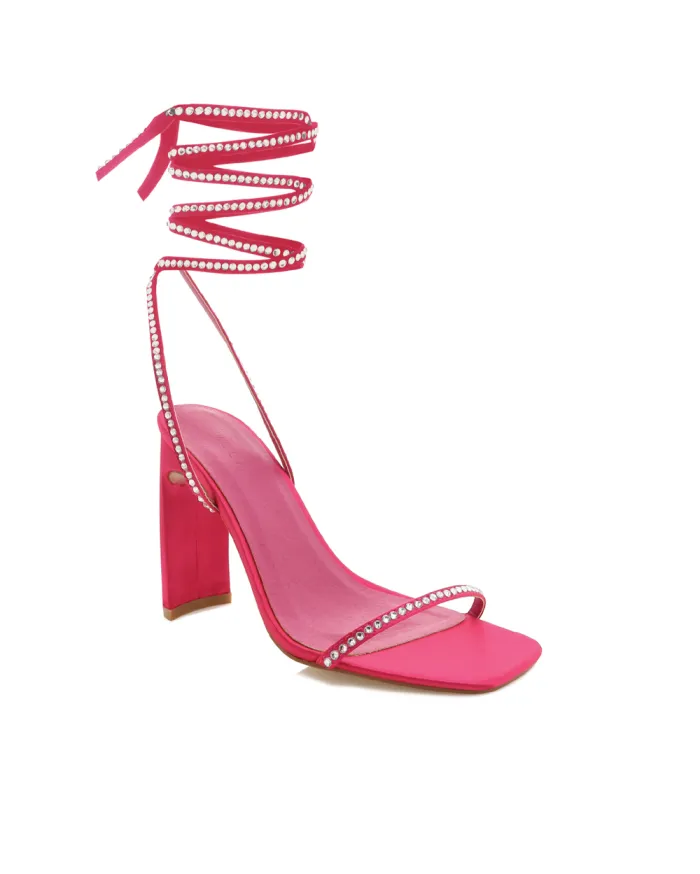 Heels Billini Block Heels HALEIGH RASPBERRY SATINDIAMANTE
