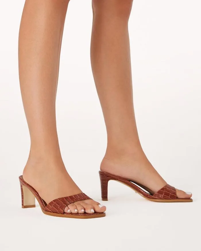 Heels Billini Block Heels KARVAN DARK TAN CROC