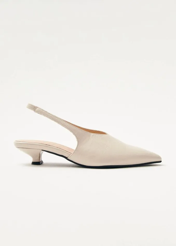 Heels Women ALOHAS Eros Cream Leather Pumps