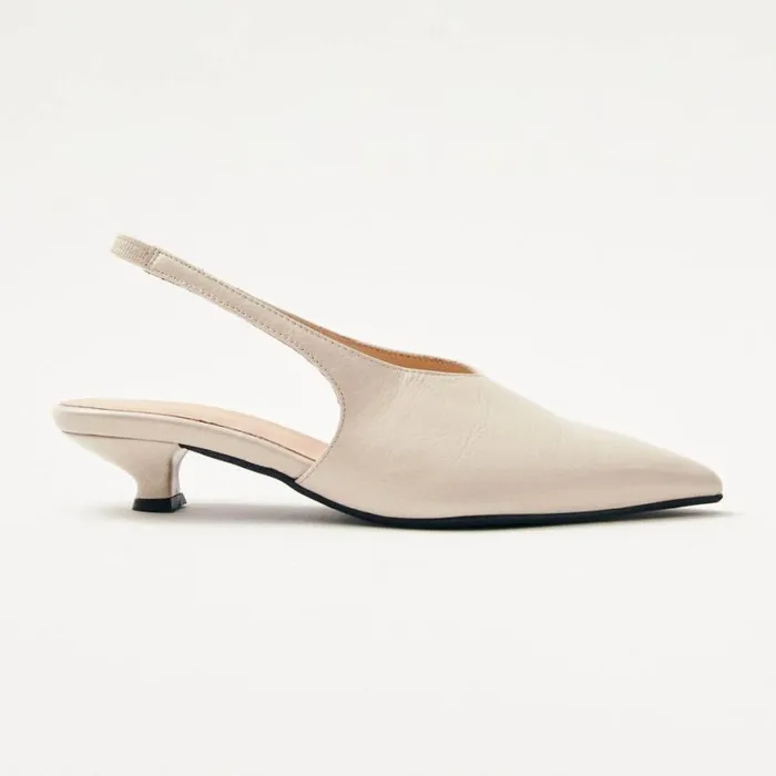 Heels Women ALOHAS Eros Cream Leather Pumps