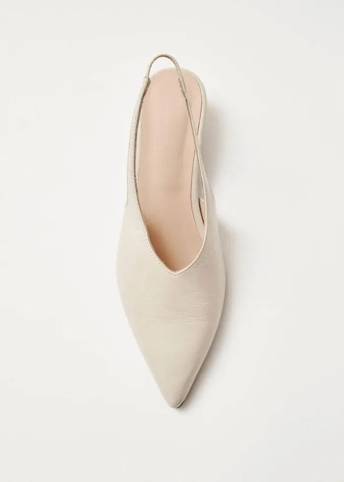 Heels Women ALOHAS Eros Cream Leather Pumps