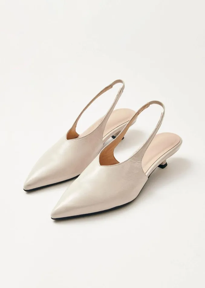 Heels Women ALOHAS Eros Cream Leather Pumps