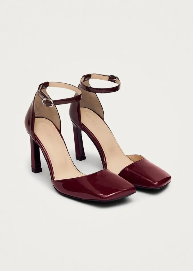 Heels Women ALOHAS Liebe Onix Burgundy Leather Pumps