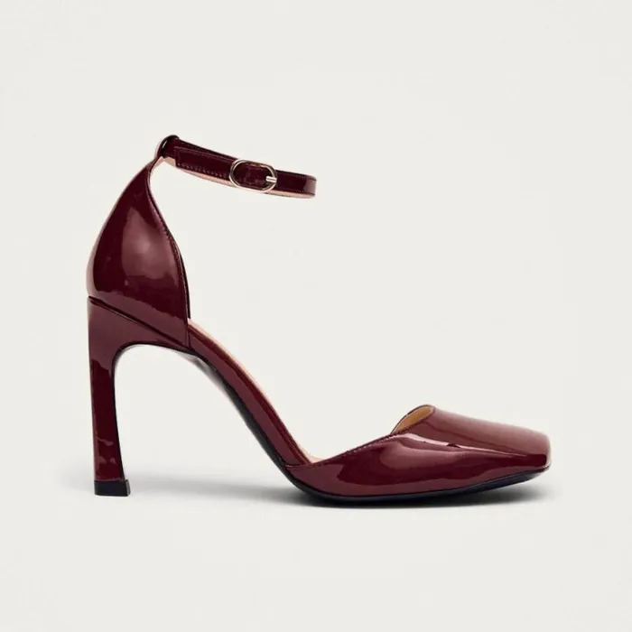 Heels Women ALOHAS Liebe Onix Burgundy Leather Pumps