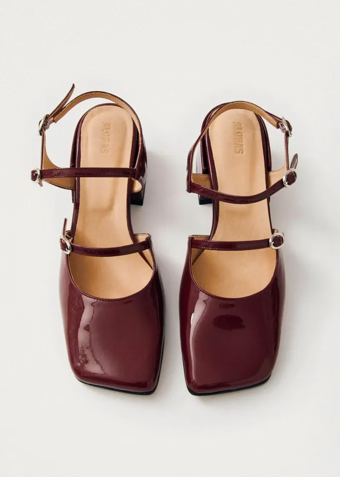 Heels Women ALOHAS Withnee Onix Burgundy Leather Pumps