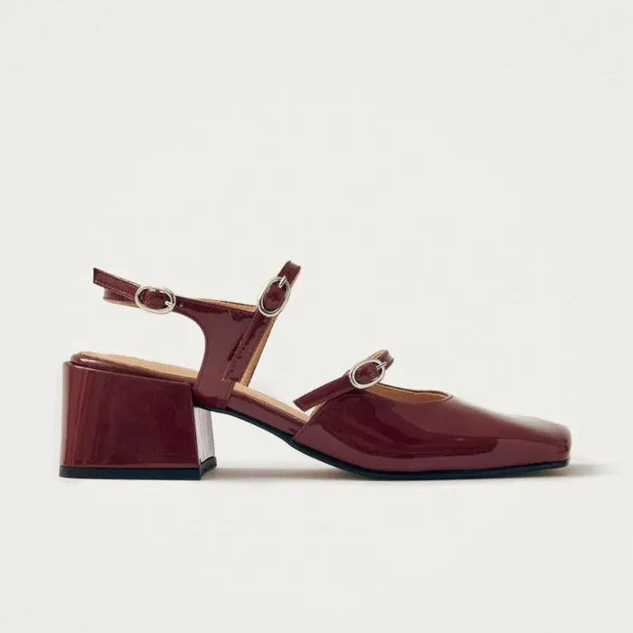 Heels Women ALOHAS Withnee Onix Burgundy Leather Pumps