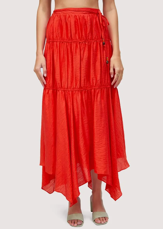 Hidden Oasis Maxi Skirt Red Women Lost Wander Skirts