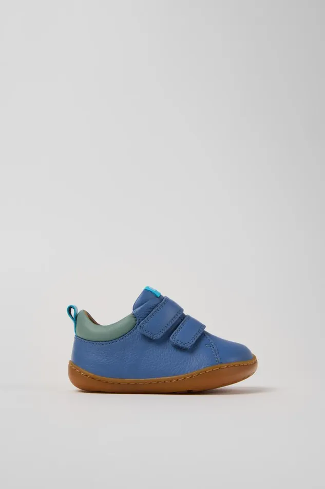 Hook And Loop Kids Camper Peu Multicolor Leather Sneakers