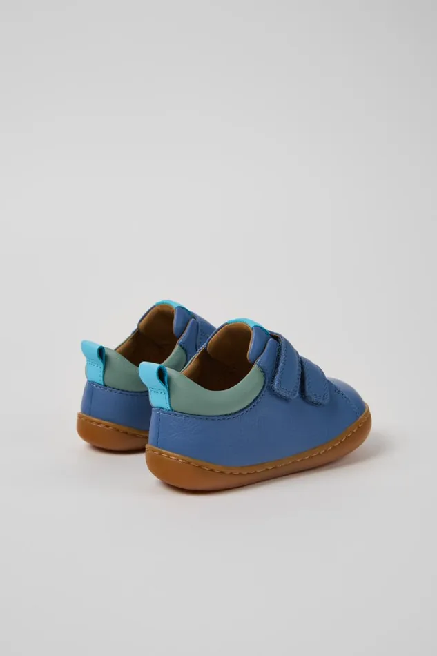 Hook And Loop Kids Camper Peu Multicolor Leather Sneakers