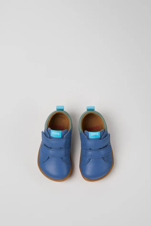 Hook And Loop Kids Camper Peu Multicolor Leather Sneakers