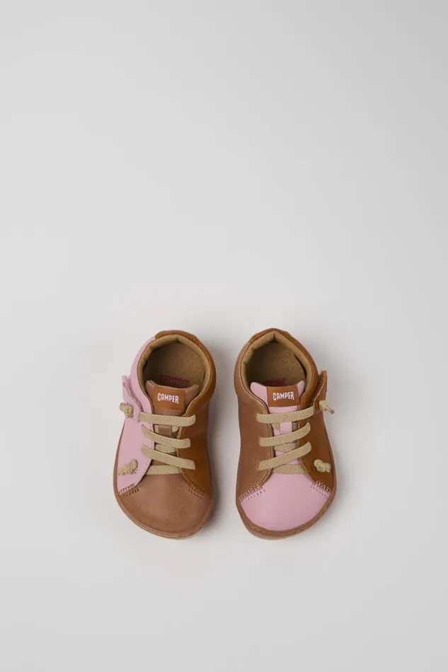 Hook And Loop Kids Camper Twins Multicolor Leather Shoes Hook And Loop Kids Camper Twins Multicolor Leather Shoes
