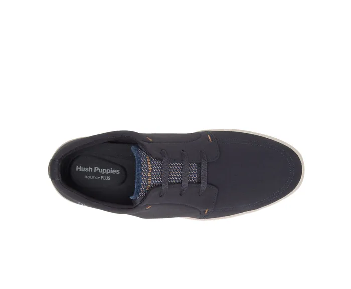 Hush Puppies Briggs Plain Toe Oxford Navy Textile Men Oxfords