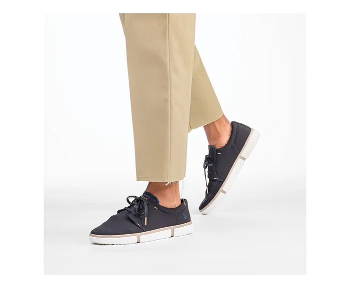 Hush Puppies Briggs Plain Toe Oxford Navy Textile Men Oxfords
