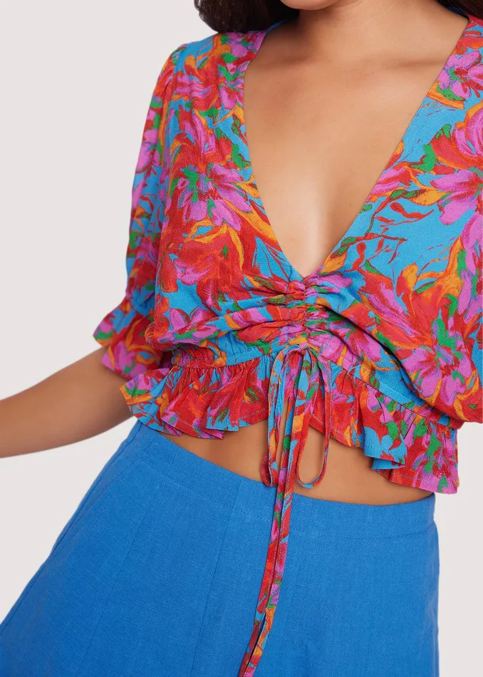 Hydra Springs Top Bluefloral Women Lost Wander Tops
