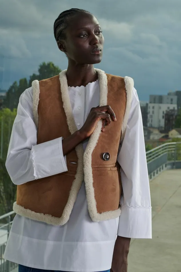 Jackets and Coats Women Soeur PYRENNEES SLEEVELESS WAISTCOAT Honey