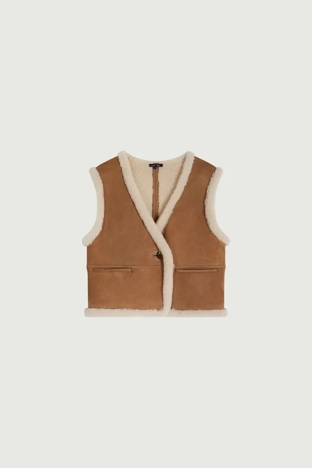 Jackets and Coats Women Soeur PYRENNEES SLEEVELESS WAISTCOAT Honey