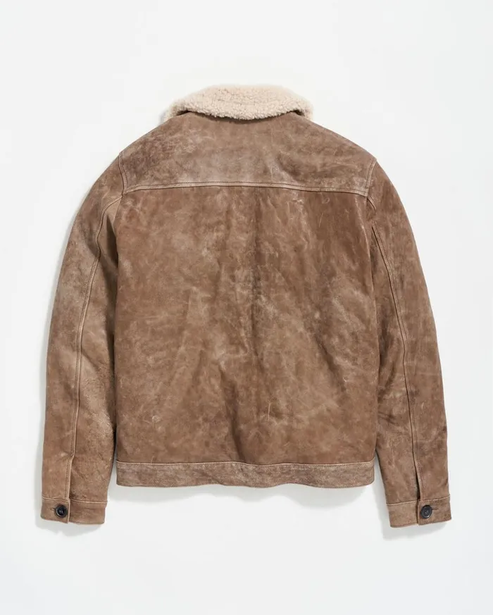 Jackets and Outerwear Men Billy Reid Bishop Leather Jacket Taupe