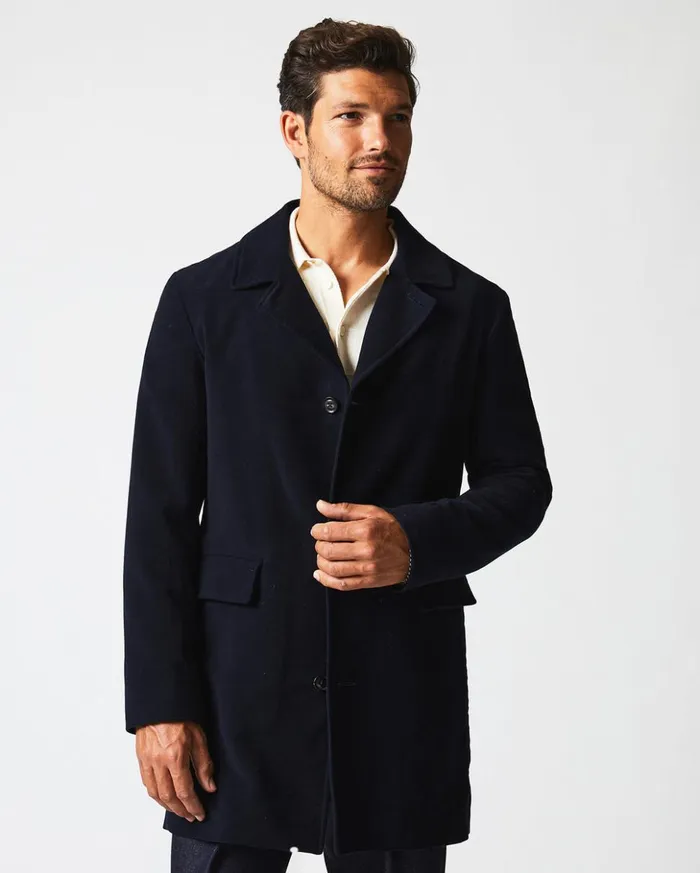 Jackets and Outerwear Men Billy Reid Lancaster Coat Carbon Blue