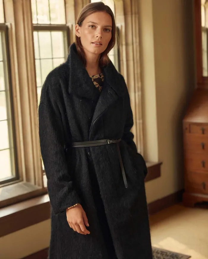 Jackets and Outerwear Women Billy Reid Funnel Neck Coat Black