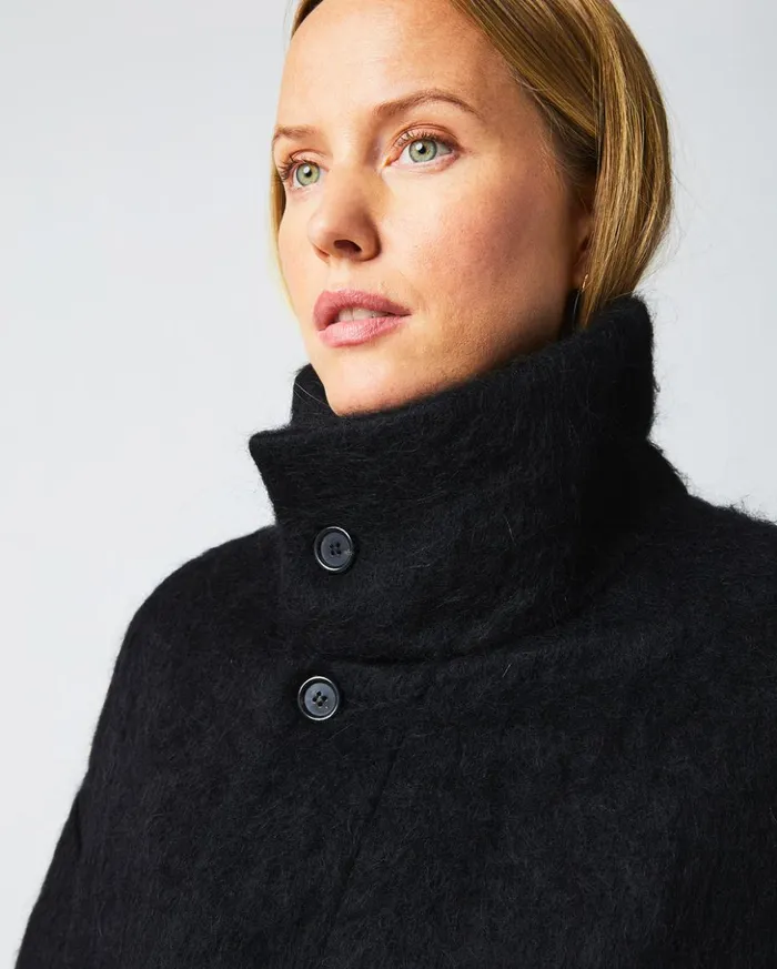 Jackets and Outerwear Women Billy Reid Funnel Neck Coat Black