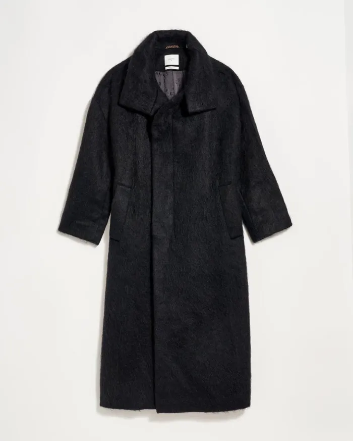 Jackets and Outerwear Women Billy Reid Funnel Neck Coat Black