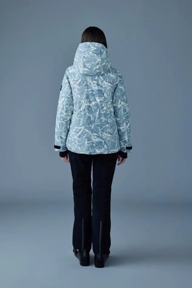 Jackets Women Mackage ICLYNFP Frost Print Down Ski Jacket Sky Blue Frost